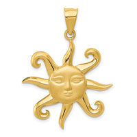 Load image into Gallery viewer, 14k Satin and Polished Sun Pendant
