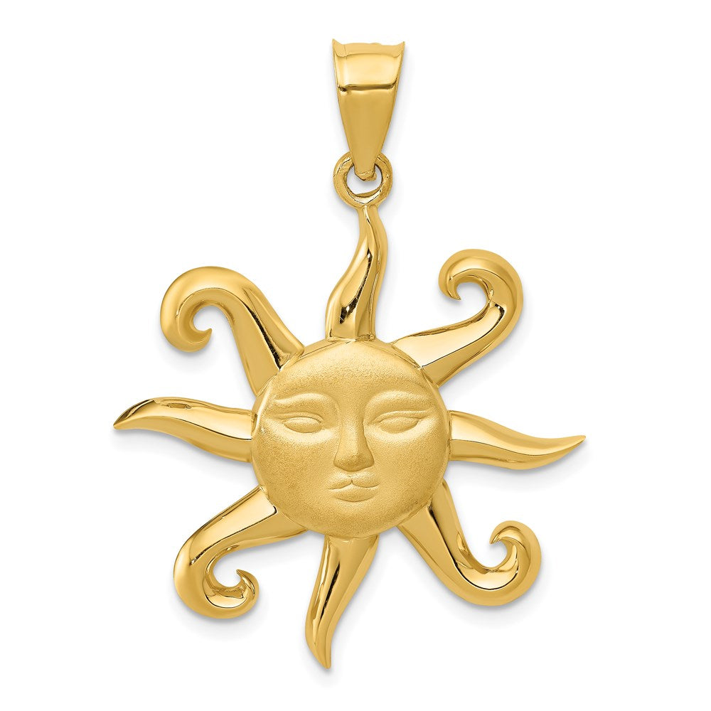 14k Satin and Polished Sun Pendant