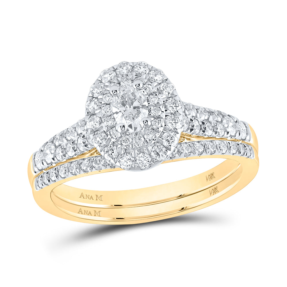1 CTW-DIA ANA M 1/5CT-COVAL BRIDAL SET DOUBLE HALO