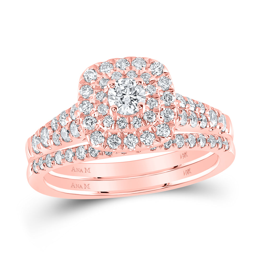 1 CTW-DIA ANA M 1/5CT-CRD BRIDAL SET DOUBLE HALO