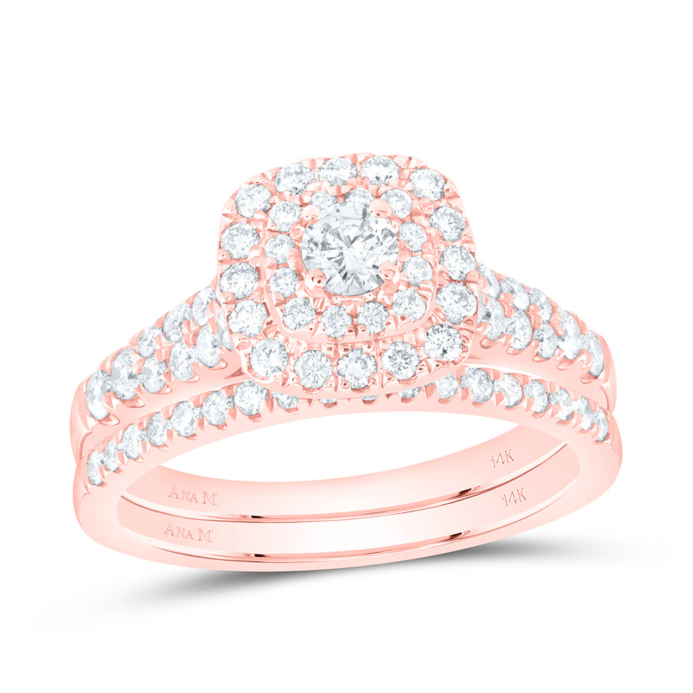 1 CTW-DIA ANA M 1/5CT-CRD BRIDAL SET DOUBLE HALO