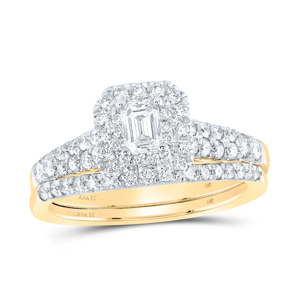 1 CTW-DIA ANA M 1/3CT-CEME BRIDAL SET DOUBLE HALO