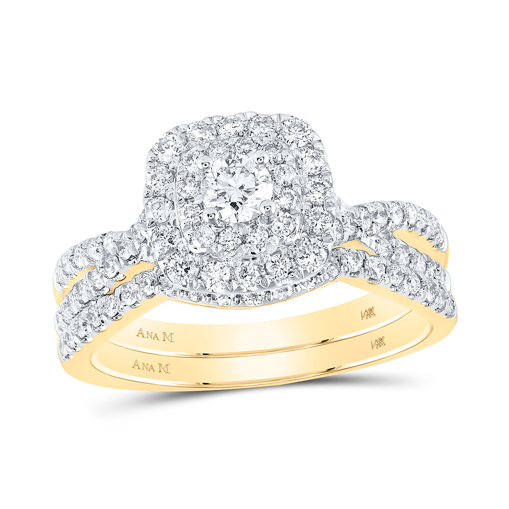 1 CTW-DIA ANA M 1/5CT-CRD BRIDAL SET DOUBLE HALO