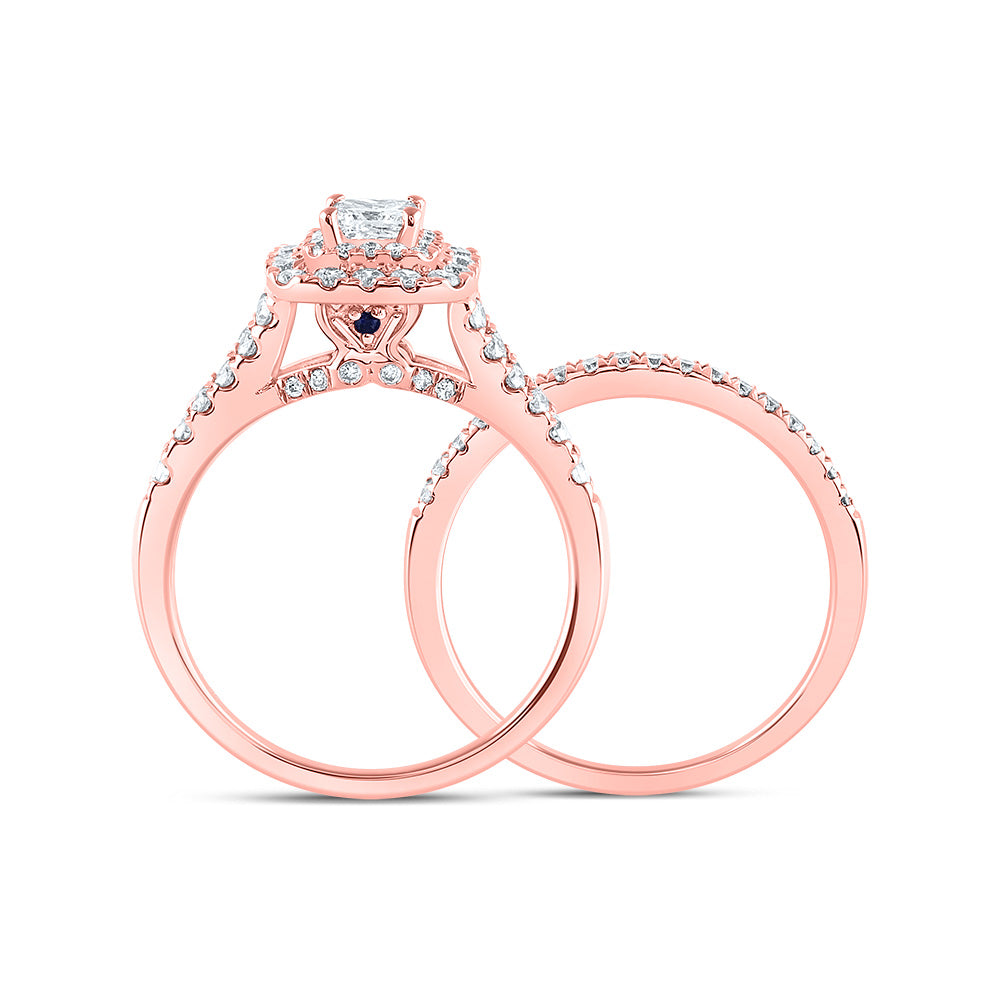 1 CTW-DIA ANA M 1/5CT-CPR BRIDAL SET DOUBLE HALO