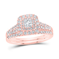 Load image into Gallery viewer, 1 CTW-DIA ANA M 1/5CT-CPR BRIDAL SET DOUBLE HALO
