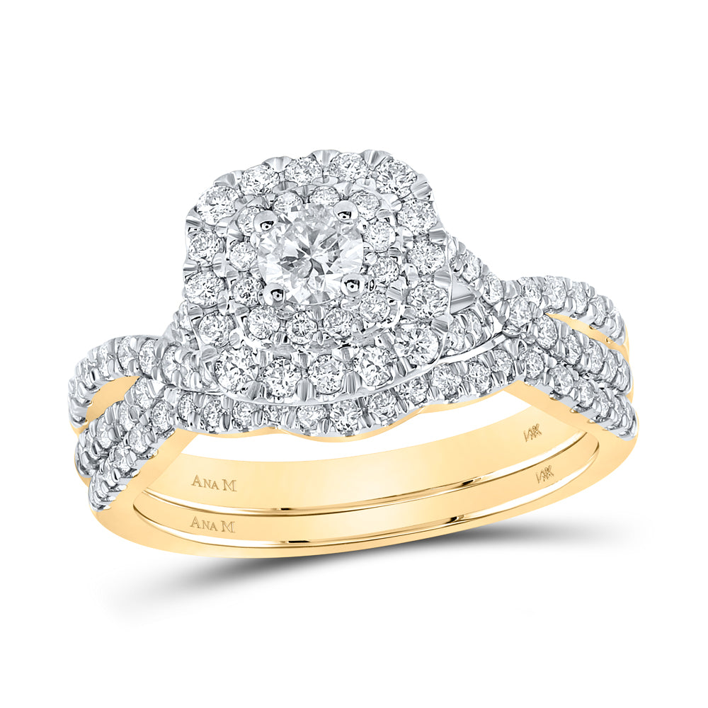 1 CTW-DIA ANA M 1/5CT-CRD BRIDAL SET DOUBLE HALO
