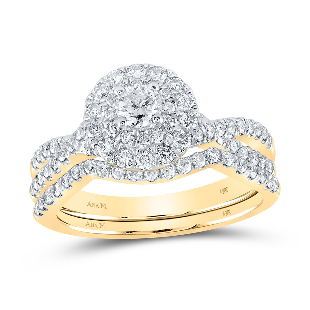 1 CTW-DIA ANA M 1/5CT-CRD BRIDAL SET DOUBLE HALO