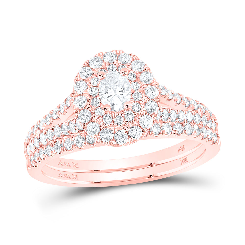 1 CTW-DIA ANA M 1/5CT-COVAL BRIDAL SET DOUBLE HALO