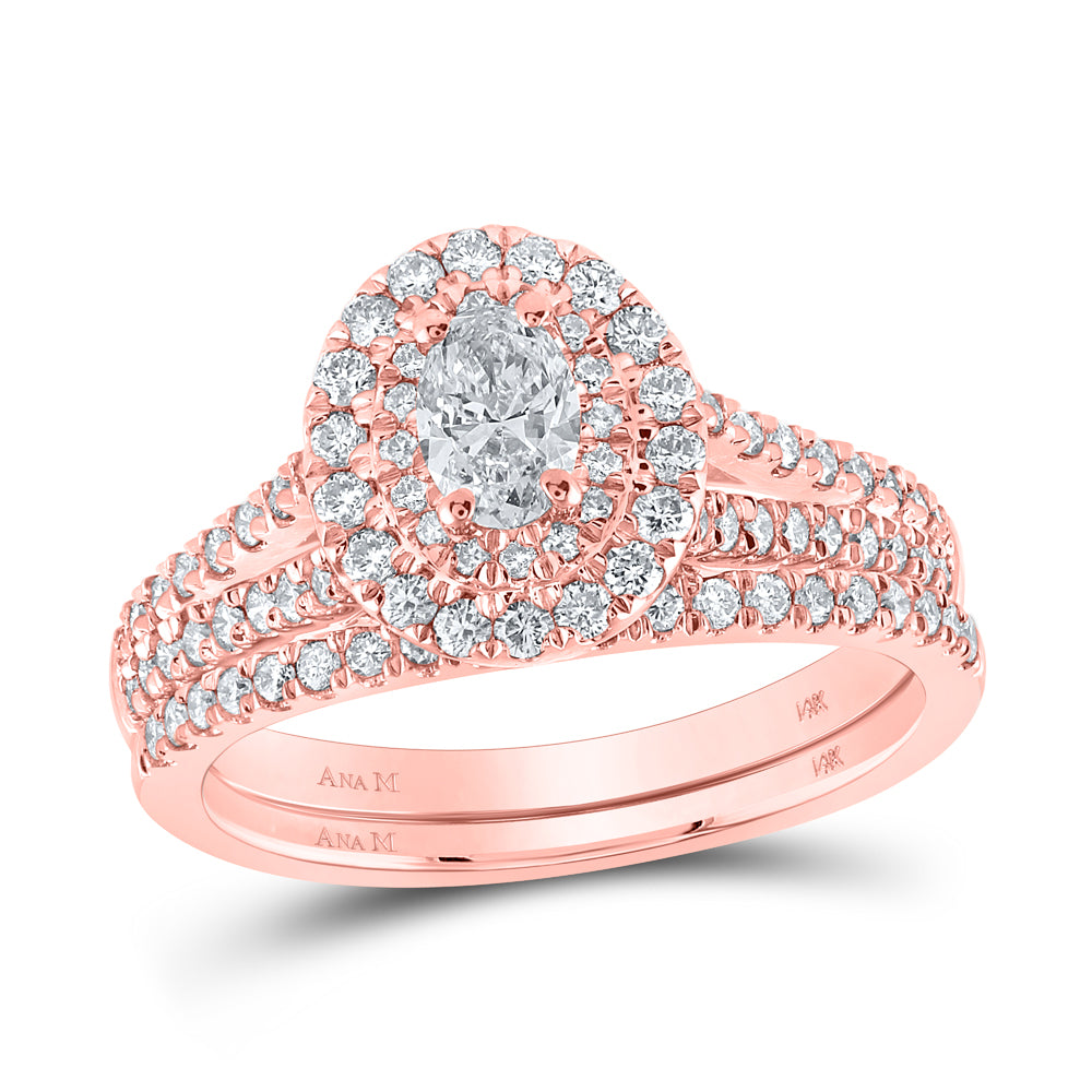 1 CTW-DIA ANA M 1/3CT-COVAL BRIDAL SET DOUBLE HALO