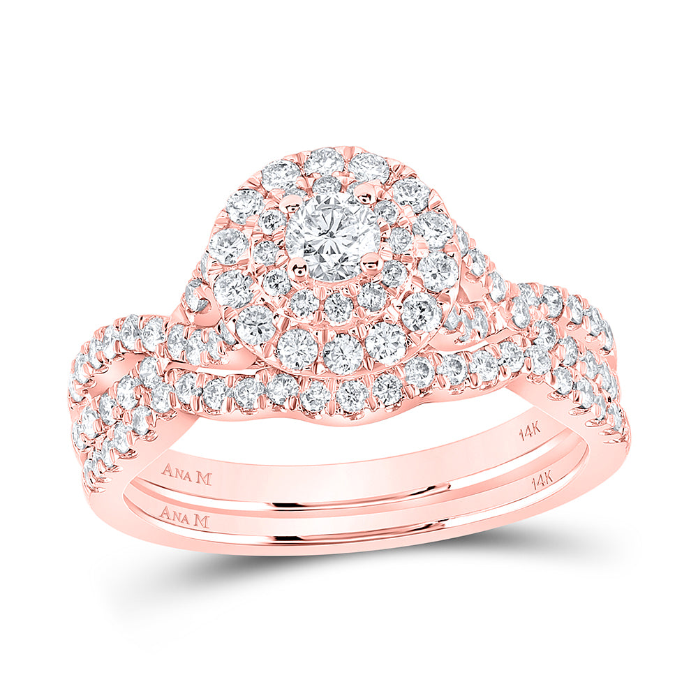 1 CTW-DIA ANA M 1/5CT-CRD BRIDAL SET DOUBLE HALO
