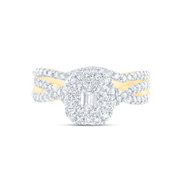 Load image into Gallery viewer, 1 CTW-DIA ANA M 1/5CT-CEME BRIDAL SET DOUBLE HALO

