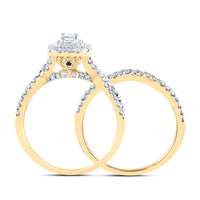 Load image into Gallery viewer, 1 CTW-DIA ANA M 1/5CT-CEME BRIDAL SET DOUBLE HALO
