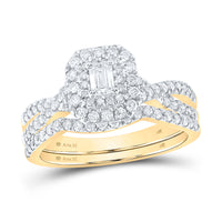 Load image into Gallery viewer, 1 CTW-DIA ANA M 1/5CT-CEME BRIDAL SET DOUBLE HALO
