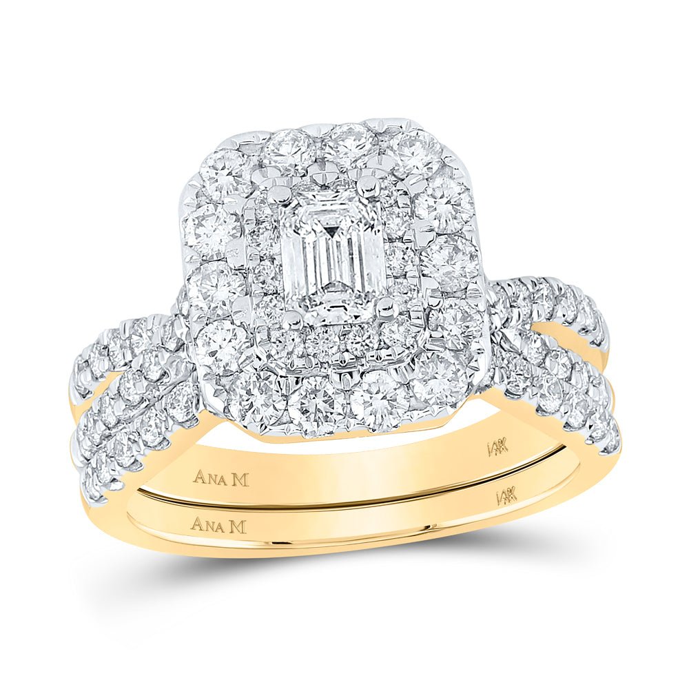 2 CTW-DIA ANA M 1/2CT-CEME BRIDAL SET DOUBLE HALO