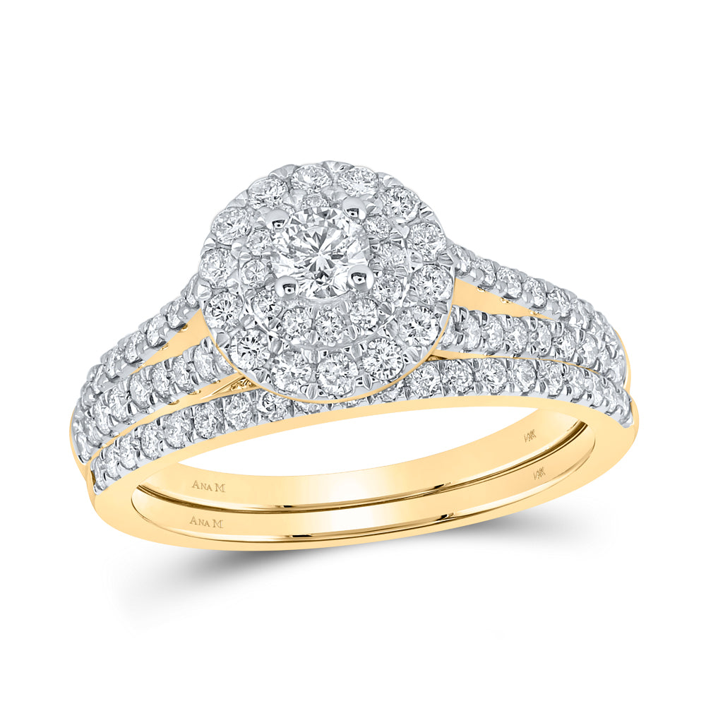 1 CTW-DIA ANA M 1/5CT-CRD BRIDAL SET DOUBLE HALO
