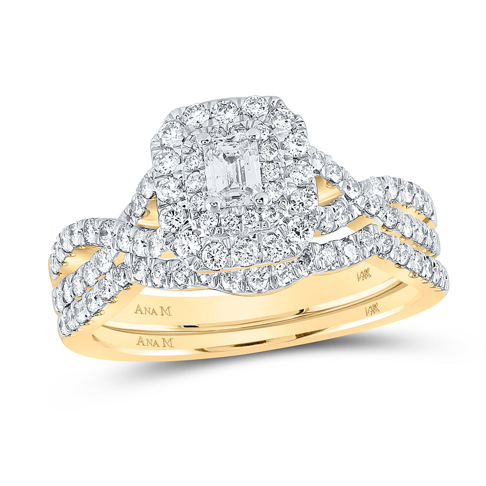1 CTW-DIA ANA M 1/5CT-CEME BRIDAL SET DOUBLE HALO
