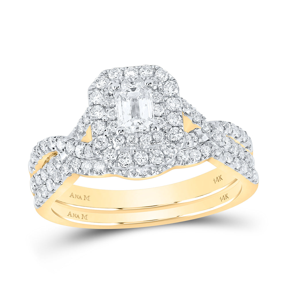 1 CTW-DIA ANA M 1/3CT-CEME BRIDAL SET DOUBLE HALO