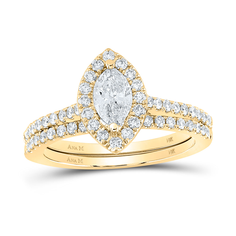 1CTW-DIA ANA M 1/2CT-CMQ BRIDAL SET SINGLE HALO