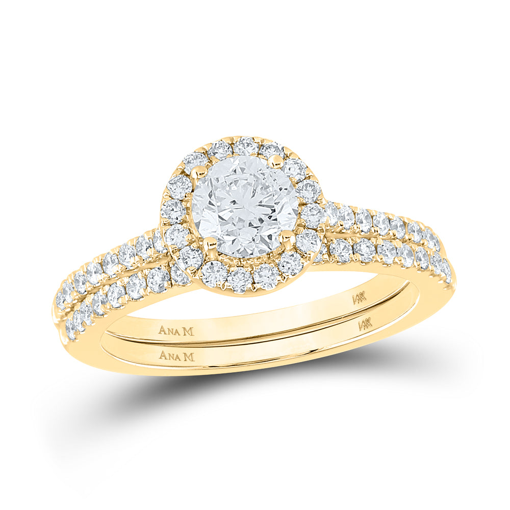 1CTW-DIA ANA M 5/8CT-CRD BRIDAL SET SINGLE HALO