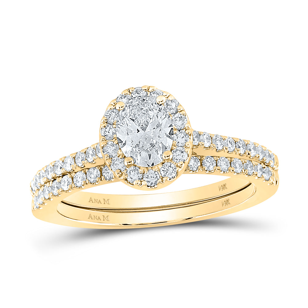 1CTW-DIA ANA M 1/2CT-COVAL BRIDAL SET SINGLE HALO