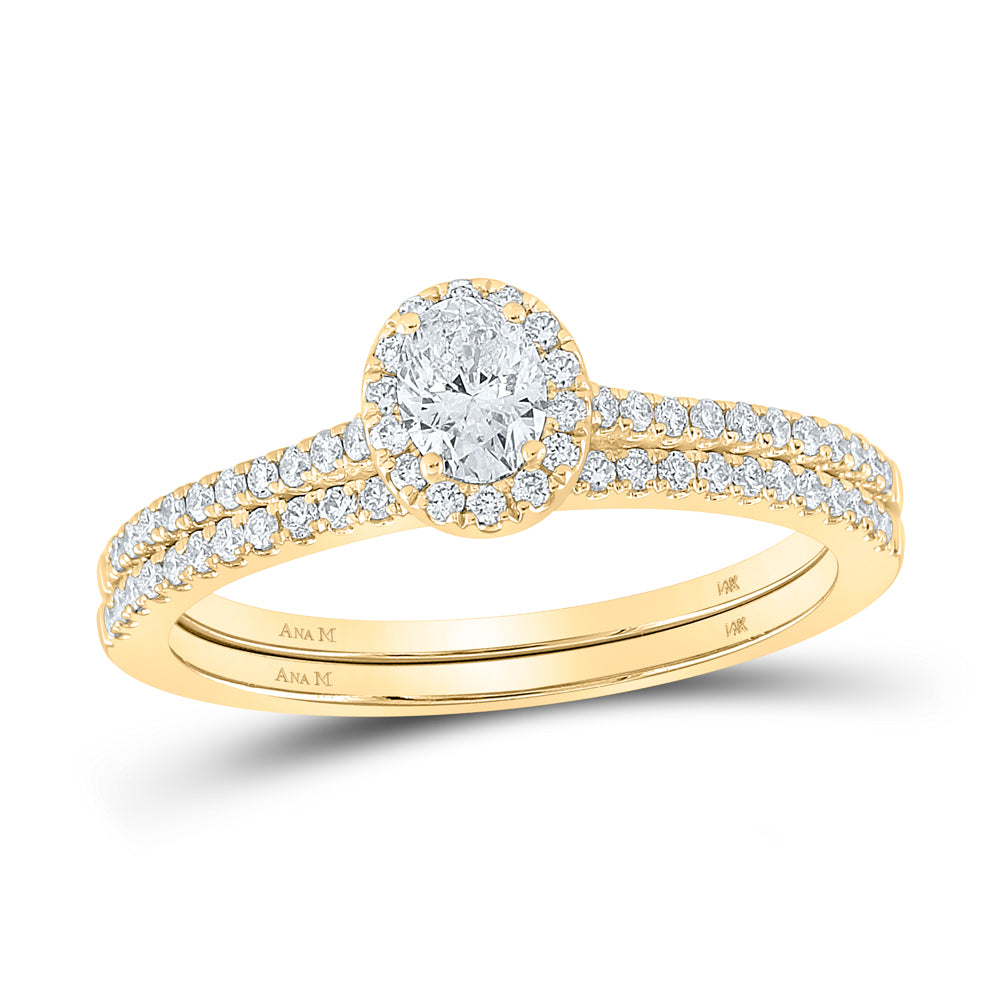 5/8CTW-DIA ANA M 1/3CT-COVAL BRIDAL SET SINGLE HALO