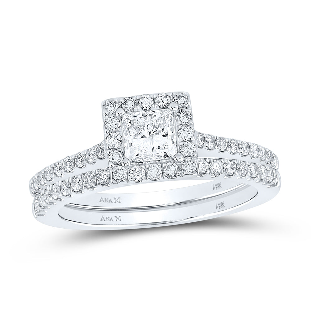 1CTW-DIA ANA M 1/2CT-CPR BRIDAL SETS SINGLE HALO