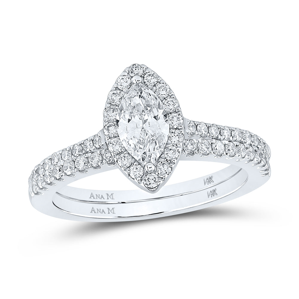 1CTW-DIA ANA M 1/2CT-CMQ BRIDAL SETS SINGLE HALO