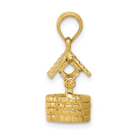 Load image into Gallery viewer, 14k Polished 3-D Moveable Wishing Well Charm
