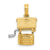 Load image into Gallery viewer, 14k Polished 3-D Moveable Wishing Well Charm
