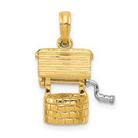 Load image into Gallery viewer, 14k Polished 3-D Moveable Wishing Well Charm
