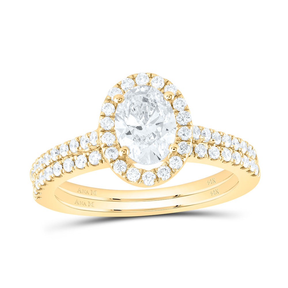 ANA MADELYN 14k & 4 CTW-NAT DIA ANA M 3/8CT-CRD BRIDAL SET