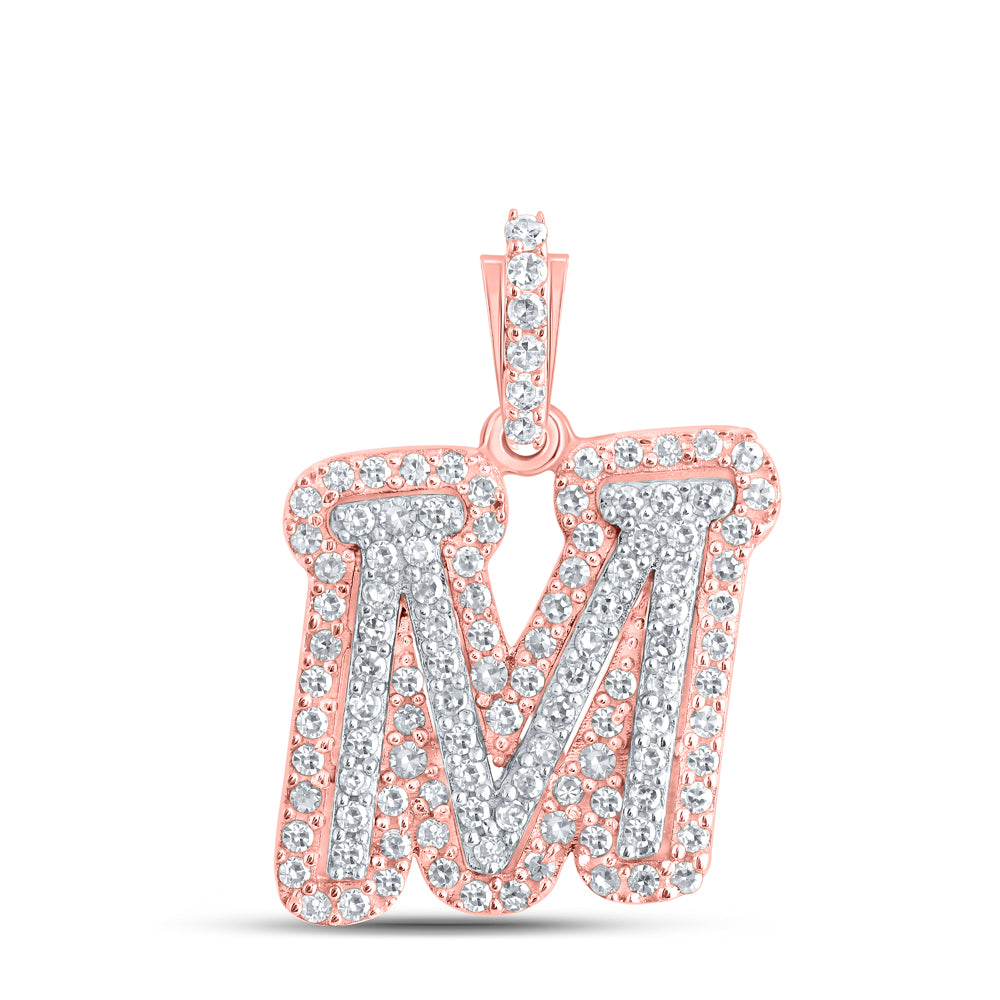 1/4CTW-DIA CN INITIAL "M" PENDANT