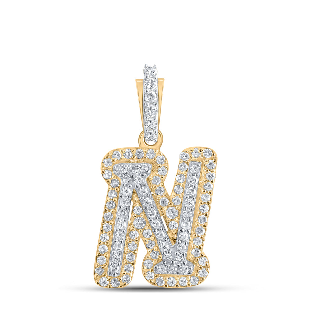 1/5CTW-DIA CN INITIAL "N" PENDANT