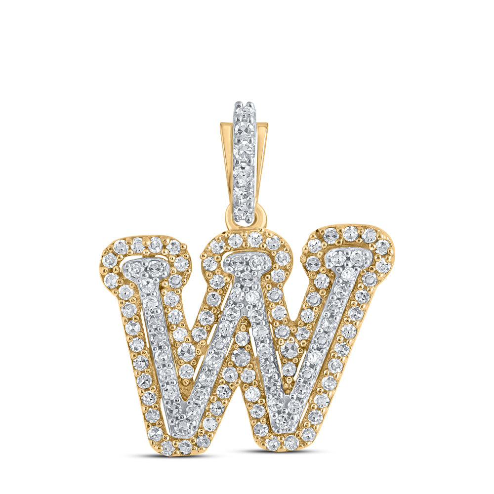 1/3CTW-DIA CN INITIAL "W" PENDANT