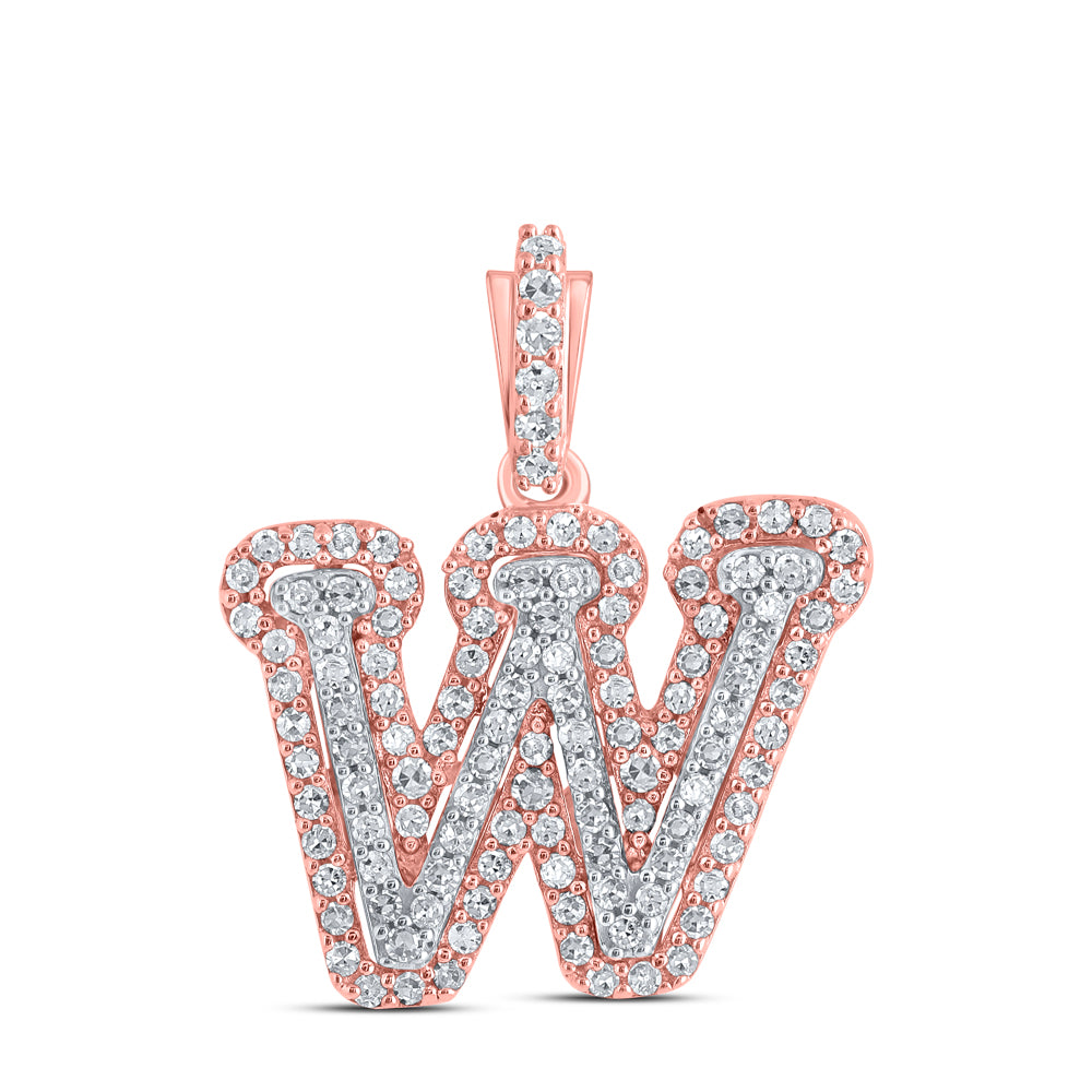 1/3CTW-DIA INITIAL "W" PENDANT