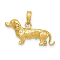 Load image into Gallery viewer, 14k Solid Polished 3-D Wire Haired Dachshund Charm
