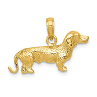 Load image into Gallery viewer, 14k Solid Polished 3-D Wire Haired Dachshund Charm
