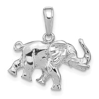 Load image into Gallery viewer, 14k White Gold Polished 3-D Elephant Pendant
