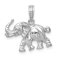 Load image into Gallery viewer, 14k White Gold Polished 3-D Elephant Pendant
