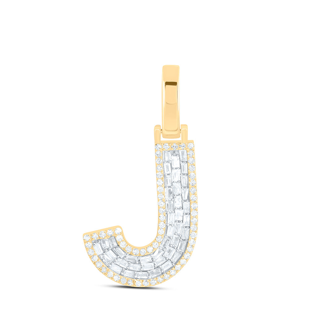 1/3CTW-DIA CN INITIAL "J" MENS PENDANT