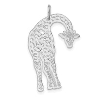 Load image into Gallery viewer, 14k White Gold Solid Satin Diamond-cut Flat-Backed Giraffe Charm
