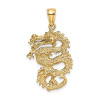 Load image into Gallery viewer, 14k Solid 3-D Dragon Pendant
