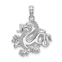 Load image into Gallery viewer, 14K White Gold Small Dragon Charm
