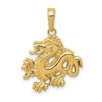 Load image into Gallery viewer, 14k Solid Polished Dragon Pendant
