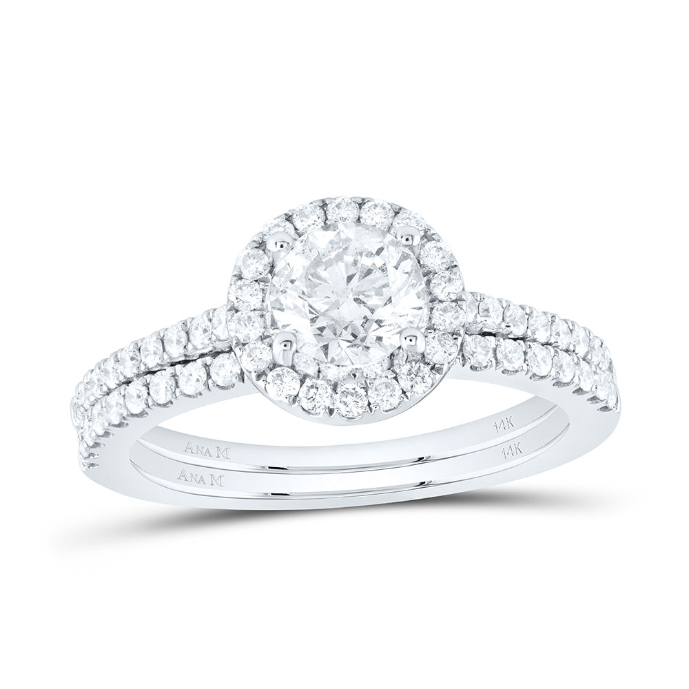 1 1/2CTW-DIA ANA M 1 CT-CRD BRDL SET 1 HALO CERT