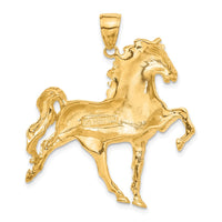 Load image into Gallery viewer, 14k Solid Polished Open-Backed Horse Pendant
