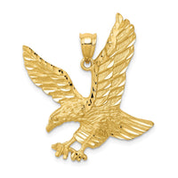 Load image into Gallery viewer, 14k Satin Diamond-cut Eagle Pendant
