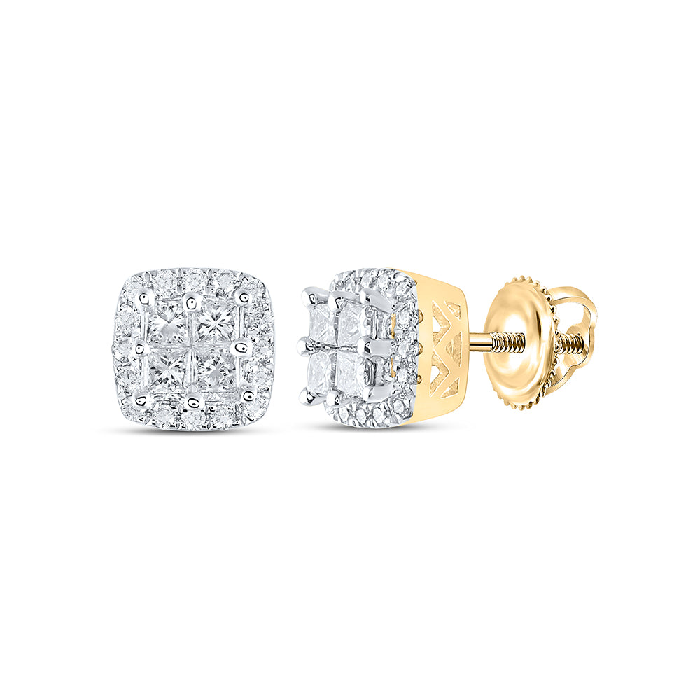 1/2CTW-DIA ANA M INVISIBLE CUSHION EARRING