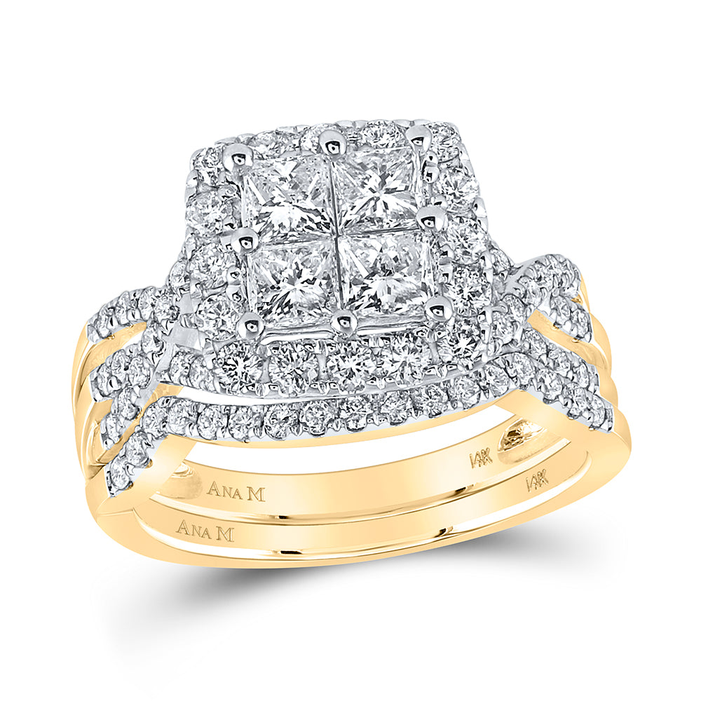 1 7/8 CTW-DIA ANA M TESSERA INVISIBLE BRIDAL SET