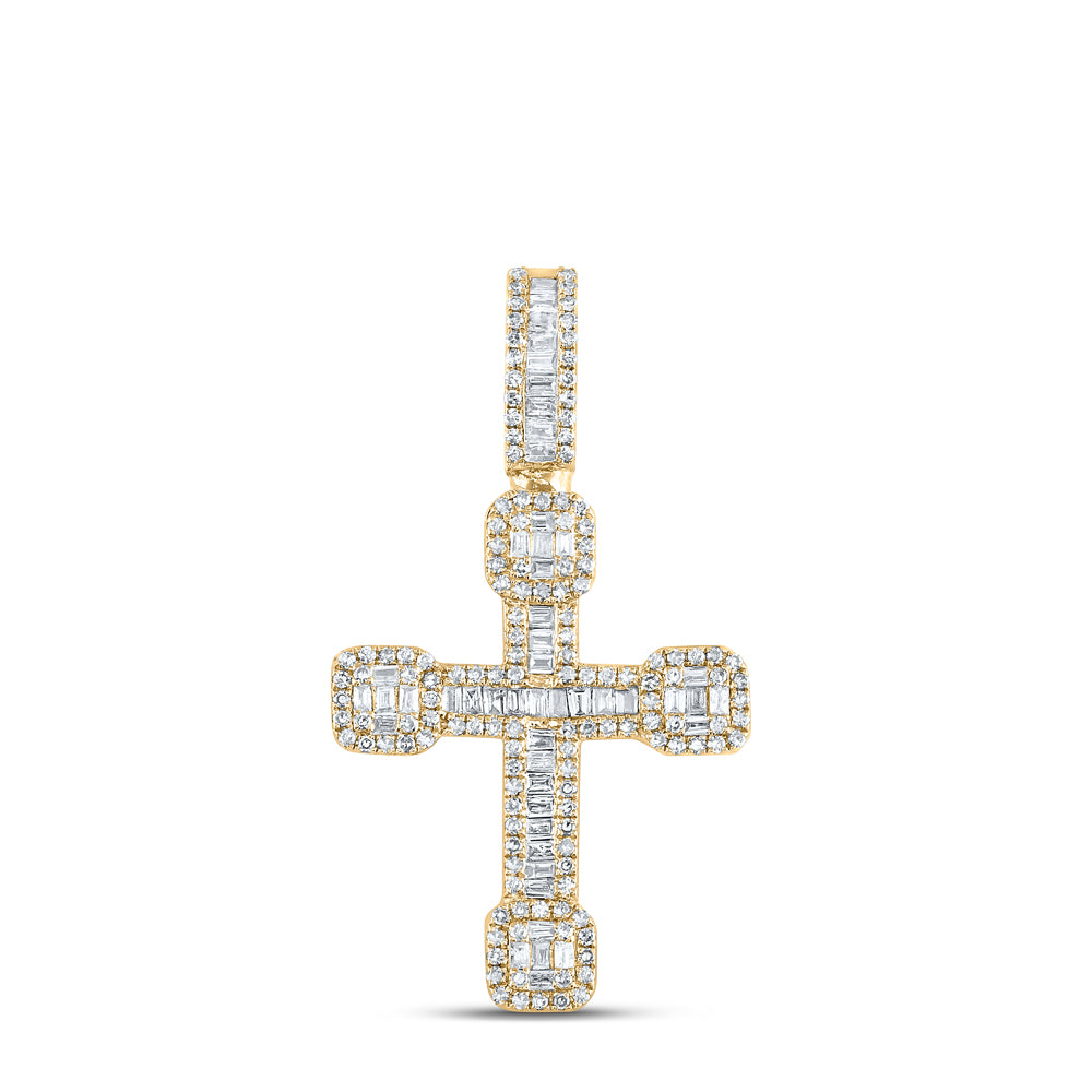 1/2CTW-DIA NK MENS URN CROSS CHARM